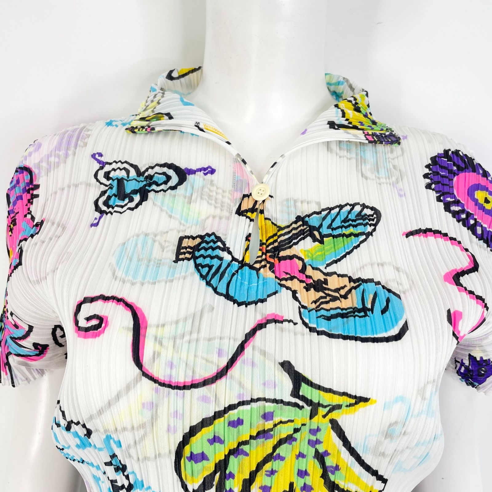 美品　レア✨　プリーツプリーズ　イッセイミヤケ　カットソー　半袖　総柄　アニマル 美品 レア✨ プリーツプリーズ イッセイミヤケ カットソー 半袖
