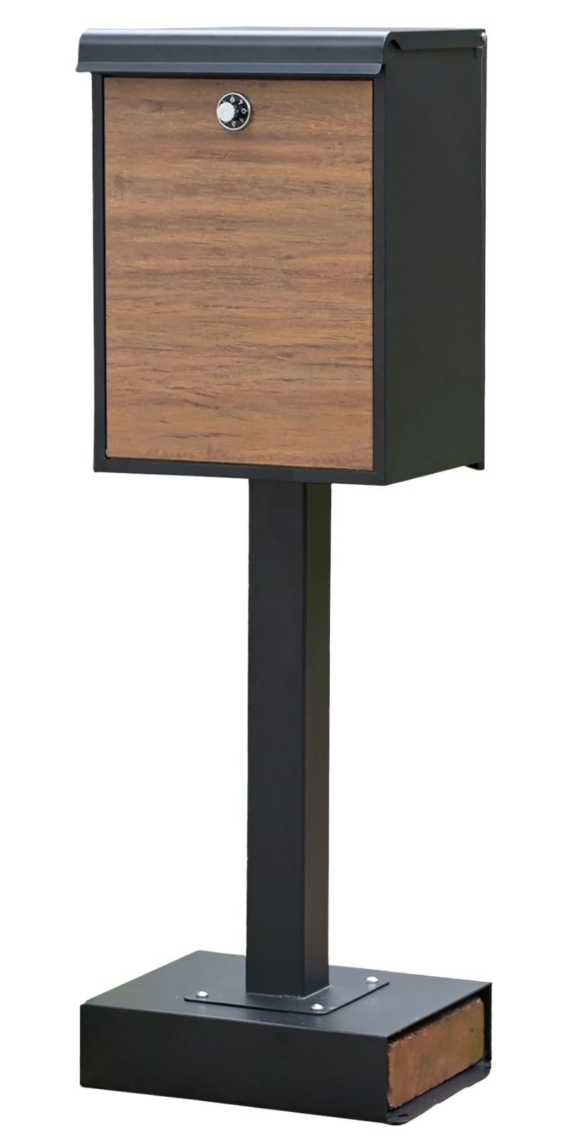 ポスト 郵便ポスト 壁掛け 壁付け 4本鍵付き 木目調 大型 北欧 縦型⑪ リコメン堂 郵便ポスト 壁掛け キーロック式 木目調 スチール 鍵