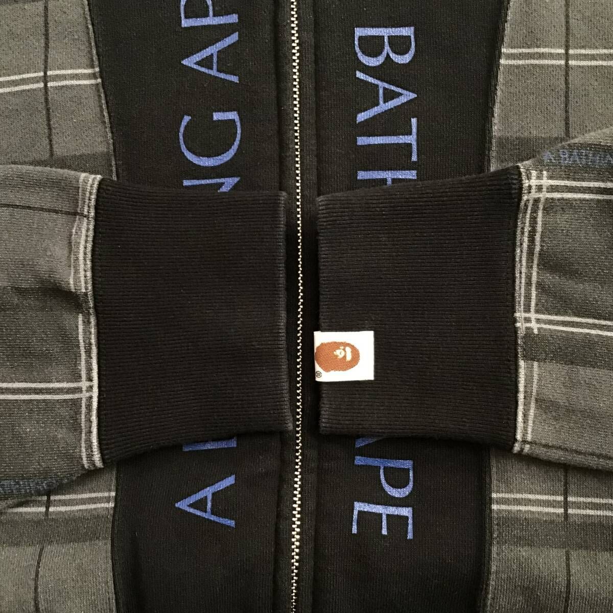 A BATHING APE ブロックチェックフルジップパーカーサイズL