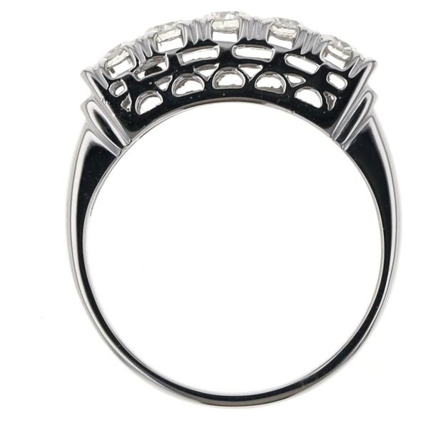 Pt900 プラチナ リング ダイヤモンド 0.50ct 5粒 ラウンド ストレート