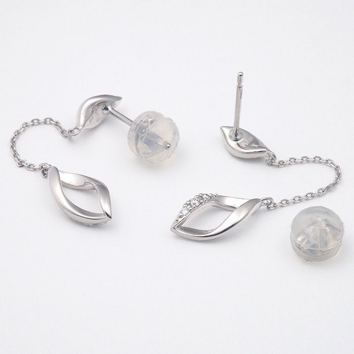 ヴァンドーム青山 VENDOME AOYAMA ダイヤモンド チェーン ピアス Pt950