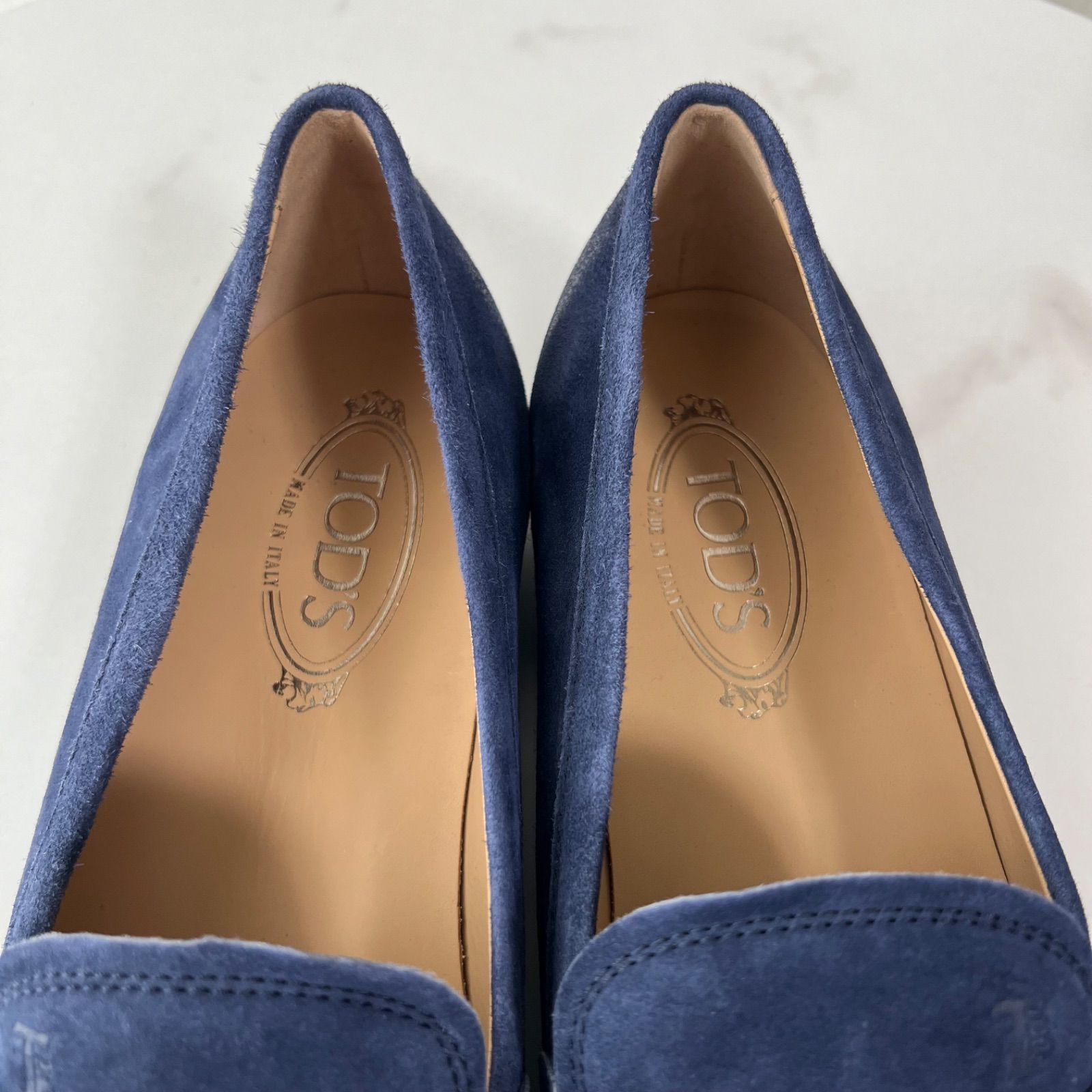 TOD'S 青 スエード ローファー 保存袋付き TOD'S TODS トッズ エスパドリーユ XXM66B0BM40RE0
