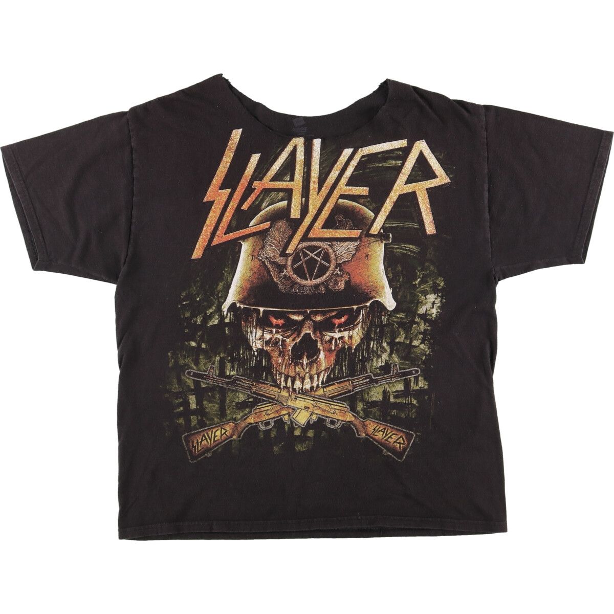 古着 ヘインズ Hanes SLAYER スレイヤー カットオフ バンドT