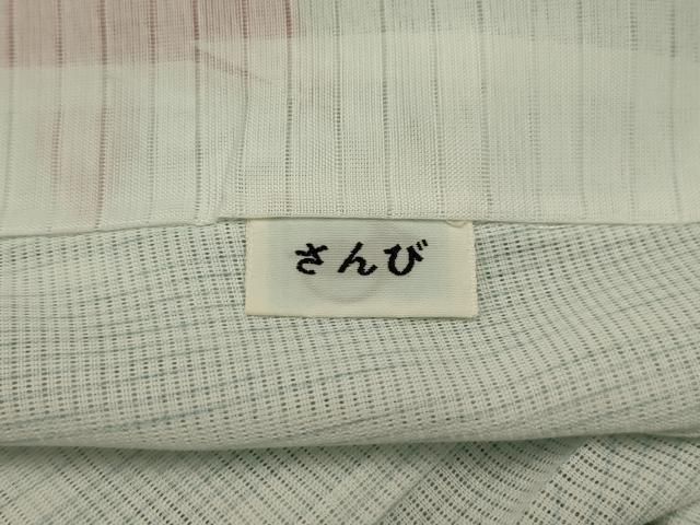 平和屋着物＊夏物 小紋 絽 立波枝葉文 洗える着物 AABA5617sx