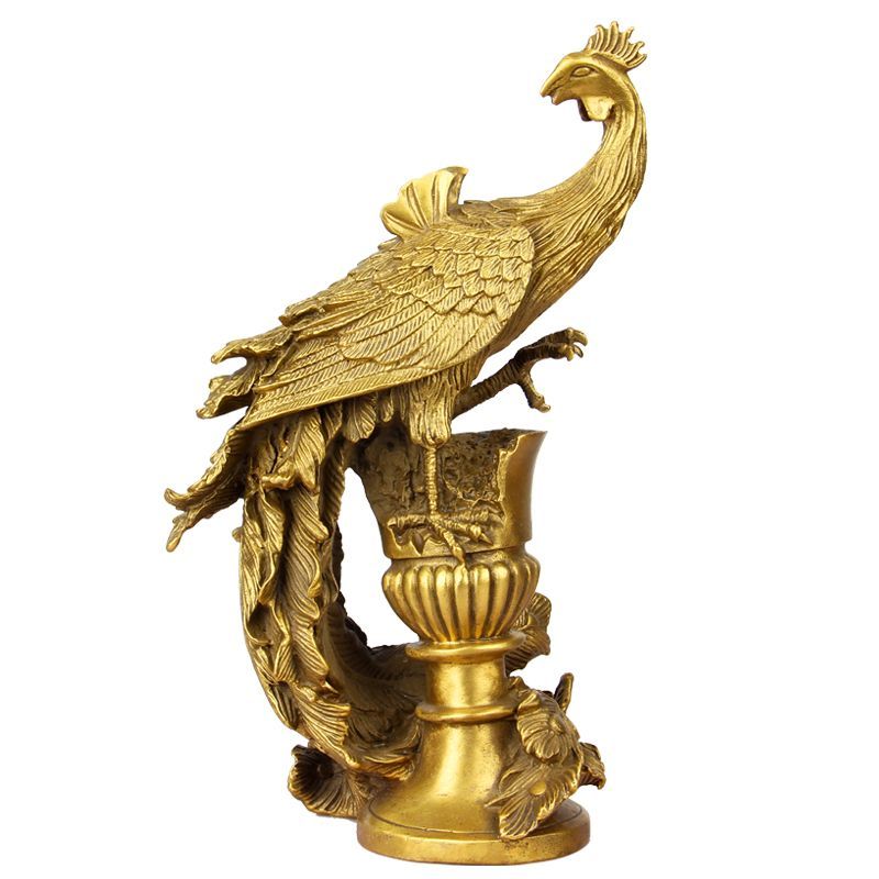 風水 銅製 鳳凰 鳥の王 飾り物 風水グッズ オブジェアンティーク