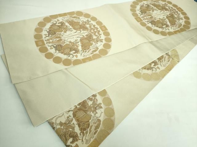 平和屋本店□最高級 人間国宝 北村武資 経錦 六通柄袋帯 狩猟紋 利休