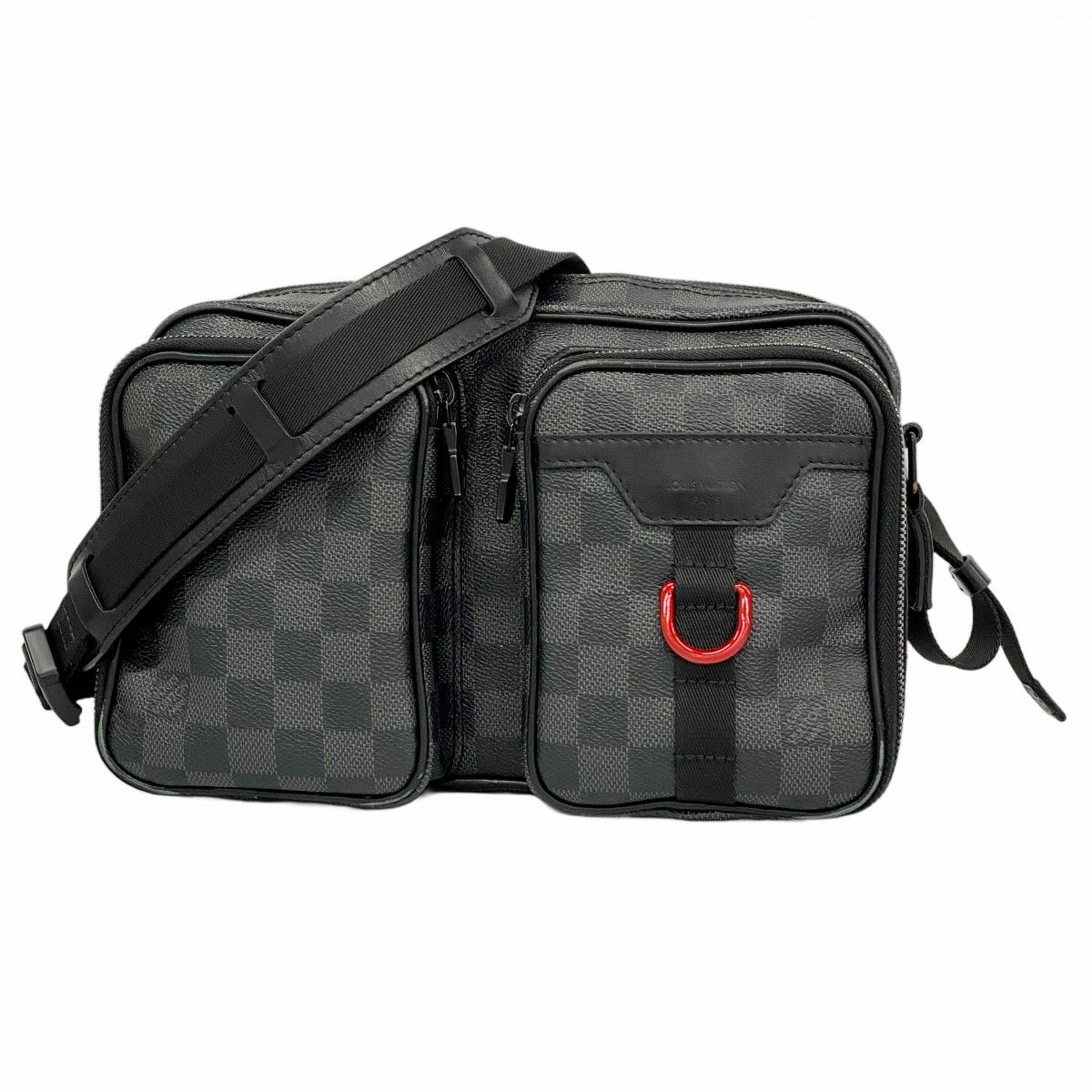 5md4844 ルイヴィトン ショルダーバッグ ダミエ グラフィット ユーティリティメッセンジャー N40280 ブラック メンズ
