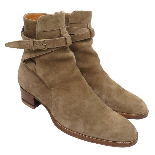 良品 サンローラン パリ 458793 WYATT 40 JODHPUR ワイアット スエード 