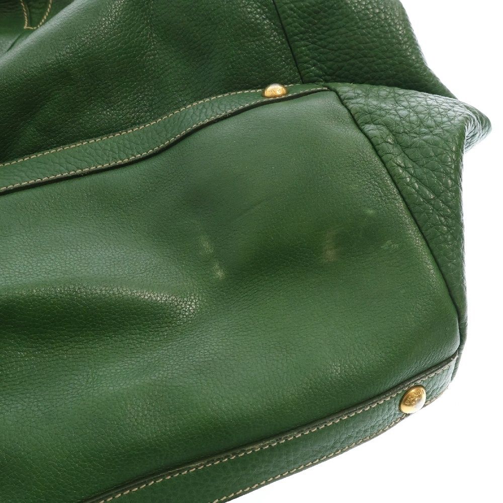 PRADA (プラダ) レザー ストア トートバッグ ハンドバッグ グリーン