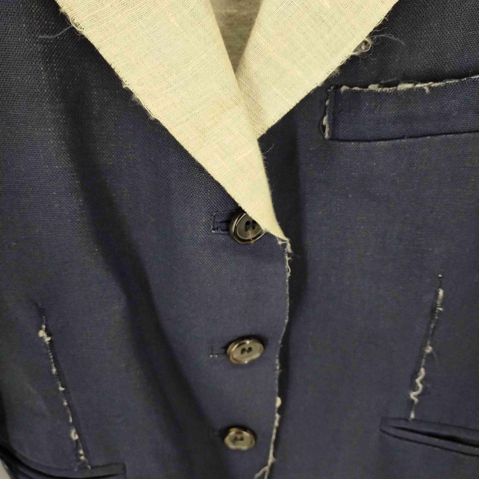 マルニ MARNI イタリア製 ダメージ加工 3B リネン混 ウールテーラード 