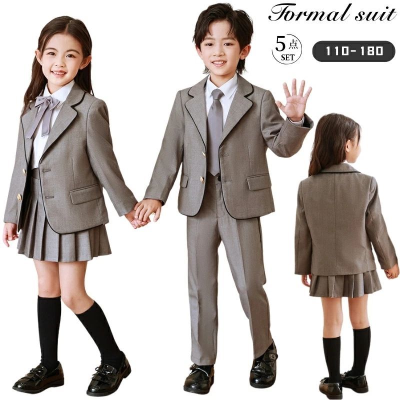 卒業式 女の子 6年生 男の子 セレモニースーツ スーツ セットアップ 服装 グレー 小学生 フォーマル スクール制服 発表会 入学式 入