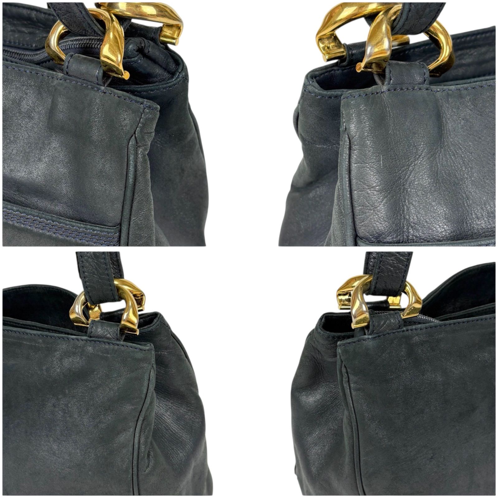ロエベ LOEWE ショルダーバッグ ナッパレザー ネイビー 紺色