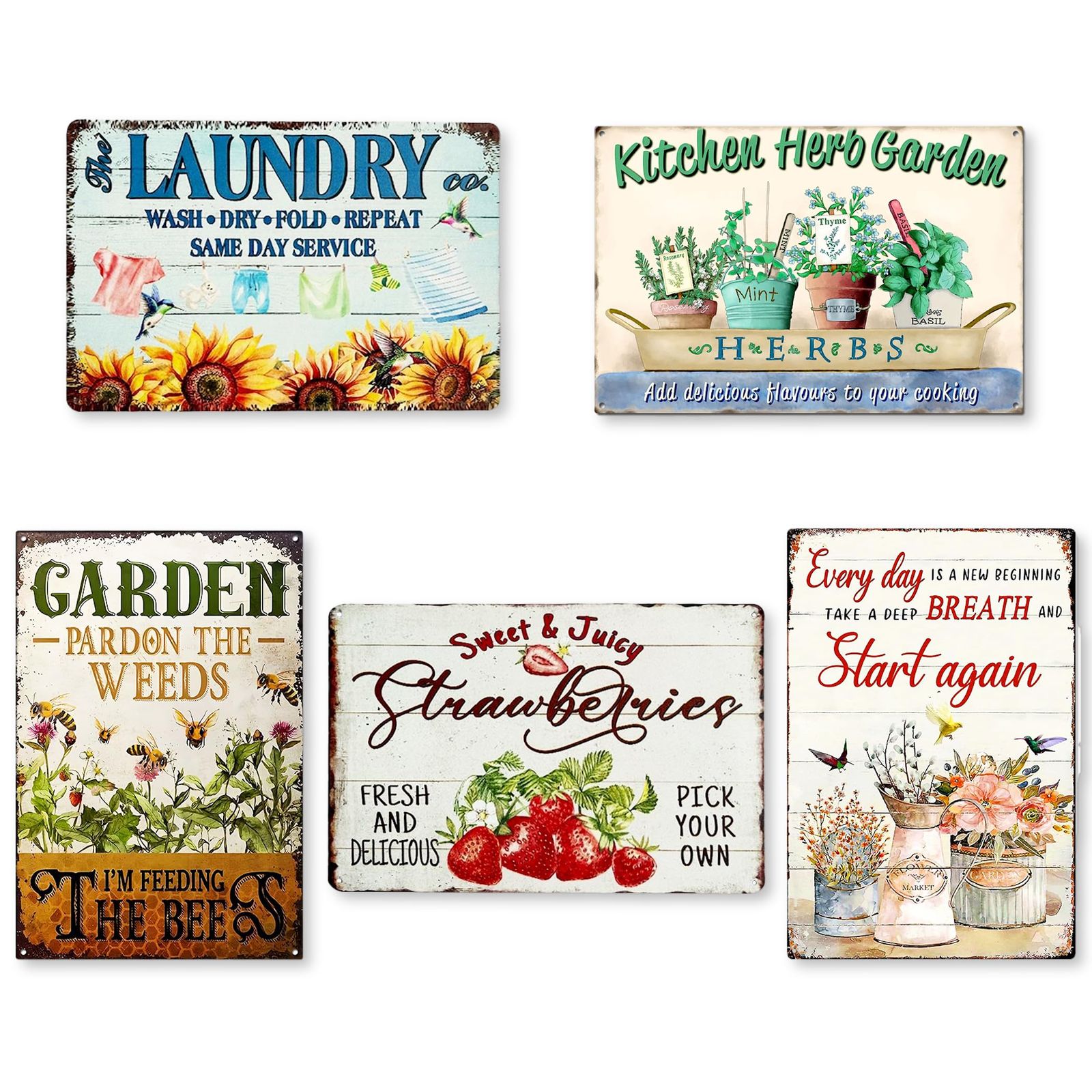ワーク ケア インテリア ガーデン レトロ 庭 プレート 雑貨 床置き 壁飾り ヴィンテージ風 ガーデニング アンティーク調 看板 ブリキ (ガーデンver2) Lezalic