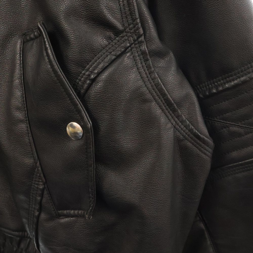 FILTH (フィルス) HOODED LEATHER BOMBER JACKET FL-FW24-BL01-BLK