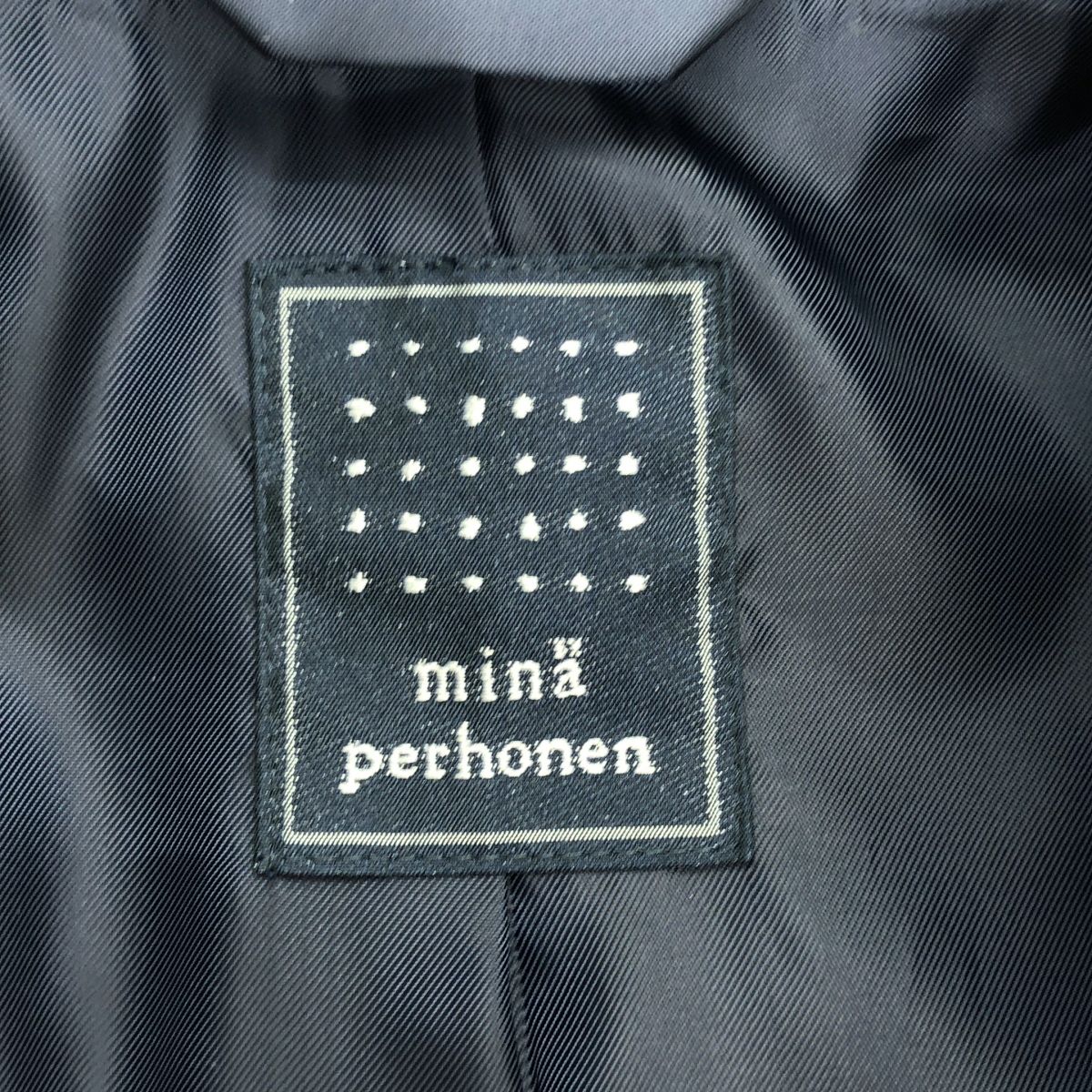 mina perhonen | ミナペルホネン | 2019AW | tambourine | タンバリン エンブロイダリー ロゴジップ ブルゾン ジャケット | 総裏地 | 38 | ダークネイビー | レディース WWW_OLIVIERBERNSTEIN_COM