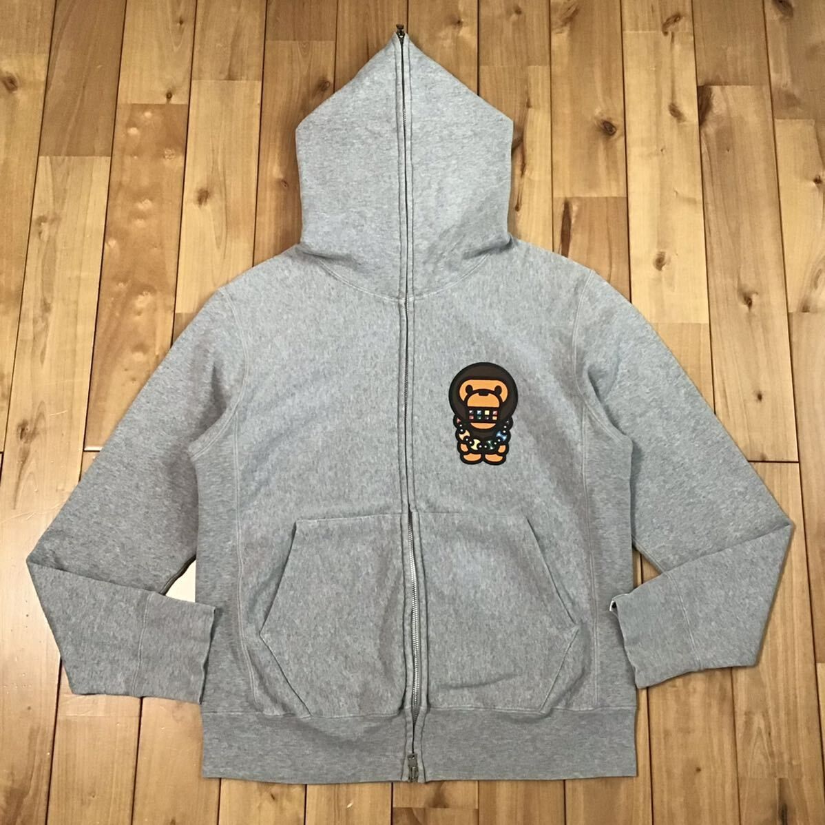 マイロ フルジップ パーカー Sサイズ グレー a bathing ape BAPE BABY milo full zip hoodie エイプ  ベイプ アベイシングエイプ NIGO - メルカリ