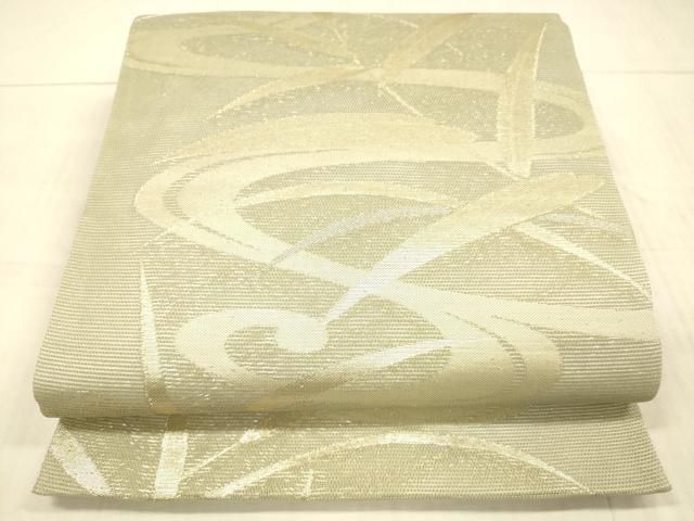 平和屋着物＊夏物 六通柄袋帯 流水草葉文 金銀糸 正絹 逸品