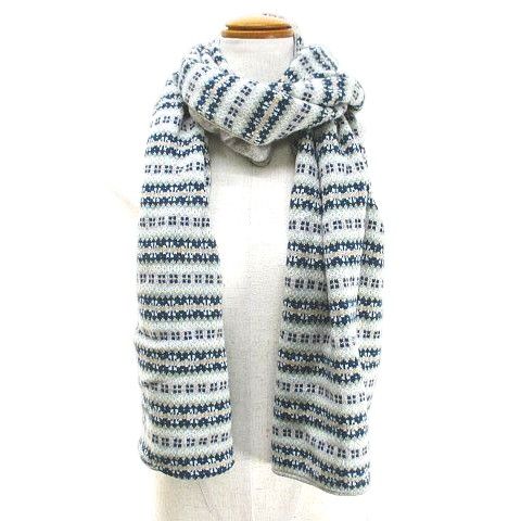 マーロ malo マフラー ストール ニット カシミヤ 灰系 グレー 総柄