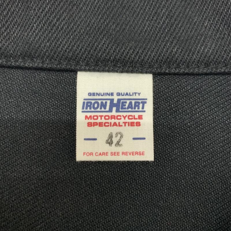 美品　アイアンハート　IRONHEART　黒鎧ベスト　サイズ42 中古】IRON HEART 黒鎧デニムベスト サイズ42 ブラック アイアン