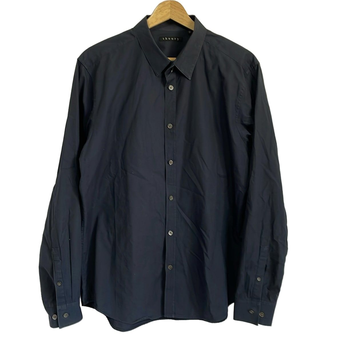 【美品】theory セオリー ポロシャツ ネイビー 40 L相当 定価約3万円 美品】theory セオリー ポロシャツ ネイビー 40 L相当 定価約3万