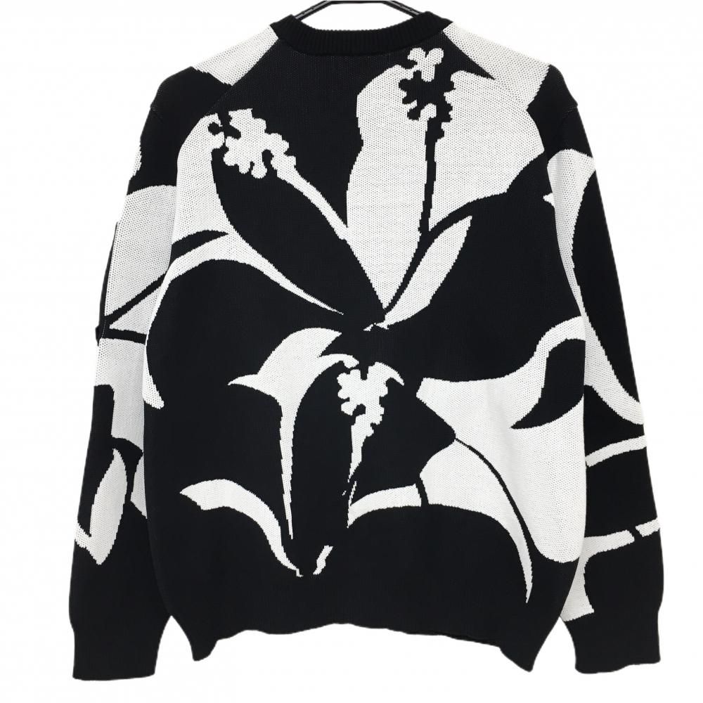 超美品】マークアンドロナ セーター 白×黒 総柄 ニット 袖ポケット付  