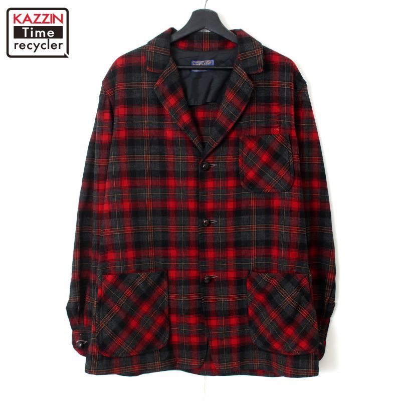 美品 70s ビンテージ PENDLETON チェックジャケット M / RRL Vintage 70s Pendleton Wool Jacket Top Coat Plaid Quilted