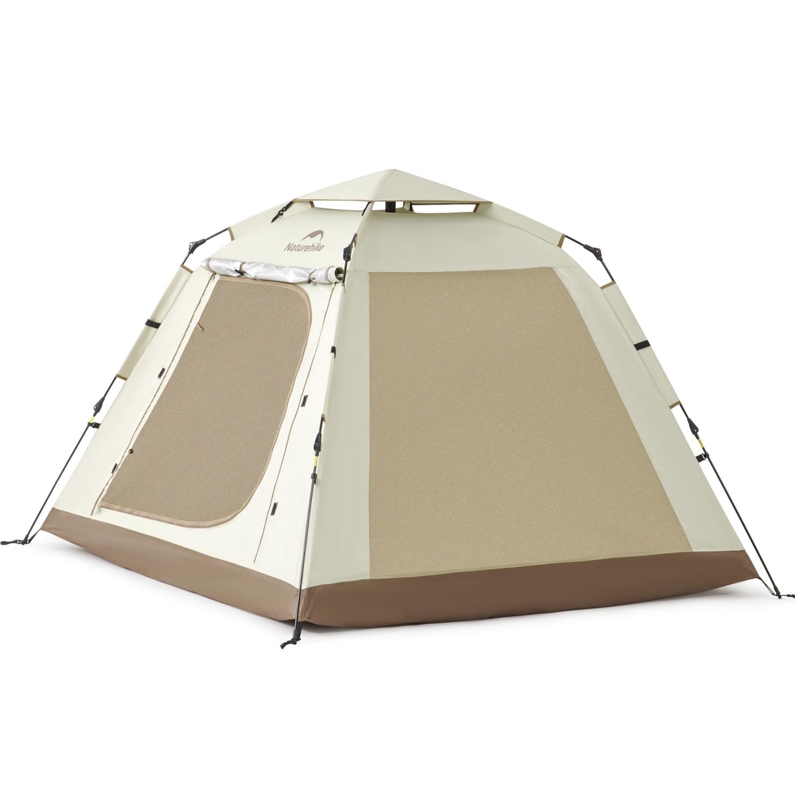 ベージュ-キャノピー付き Naturehike ワンタッチ テント 1～3人用 UPF50+ .サンシェード パークテント?ロッジ型 キャンプ  設営簡単 uvカット 自立式 2重層 耐水圧 前室 初心者向け 前室ポール付き キャンピング アウトドア ファミリー - メルカリ