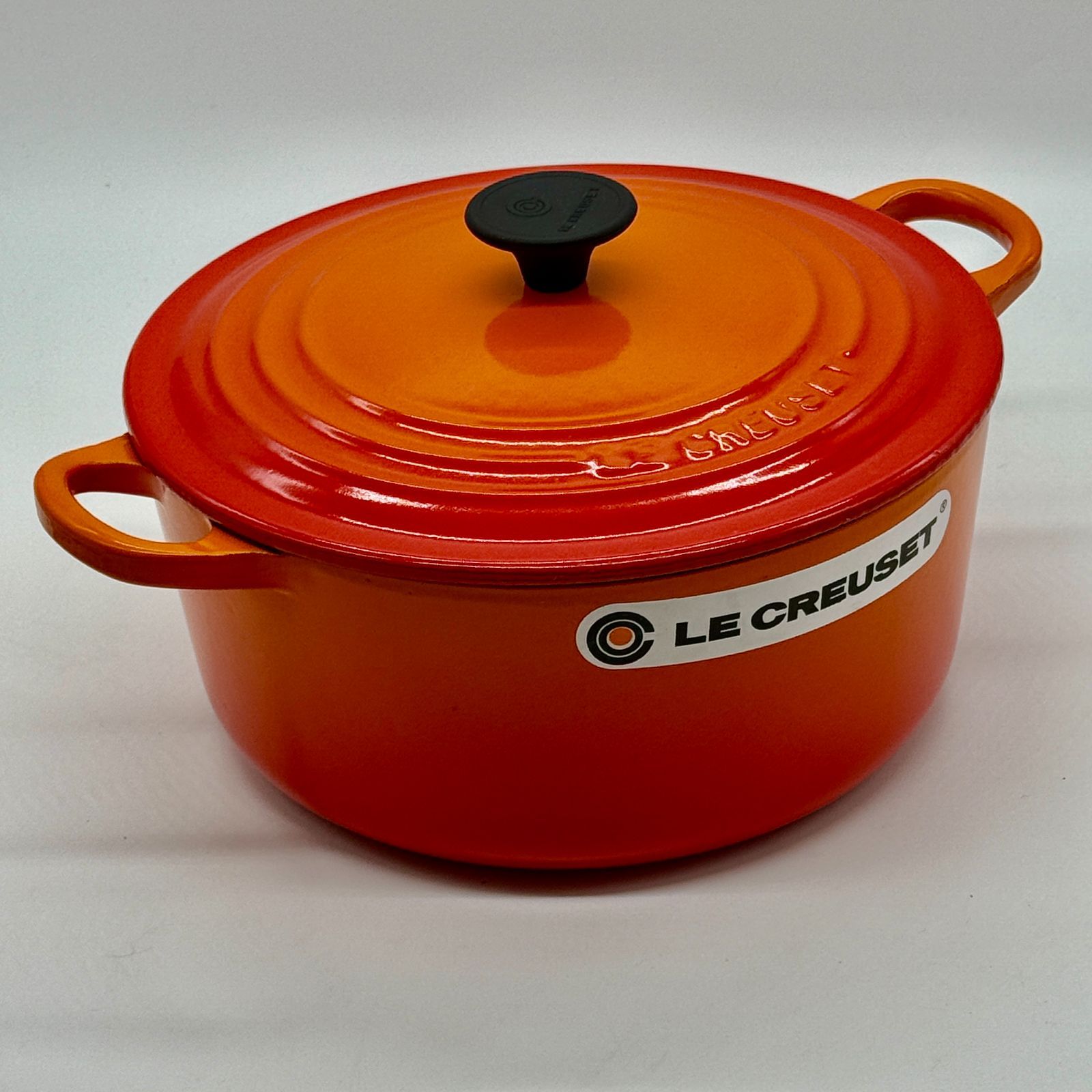 美品】LE CREUSET／ルクルーゼ ココットロンド 22cm オレンジ