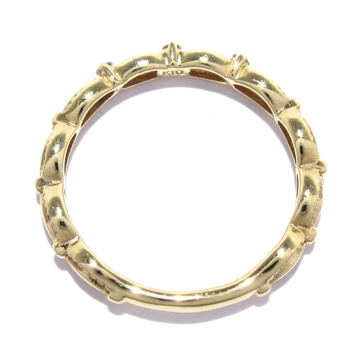 未使用 美品 agete K10PG ダイヤモンド ピンキーリング 1号 agete