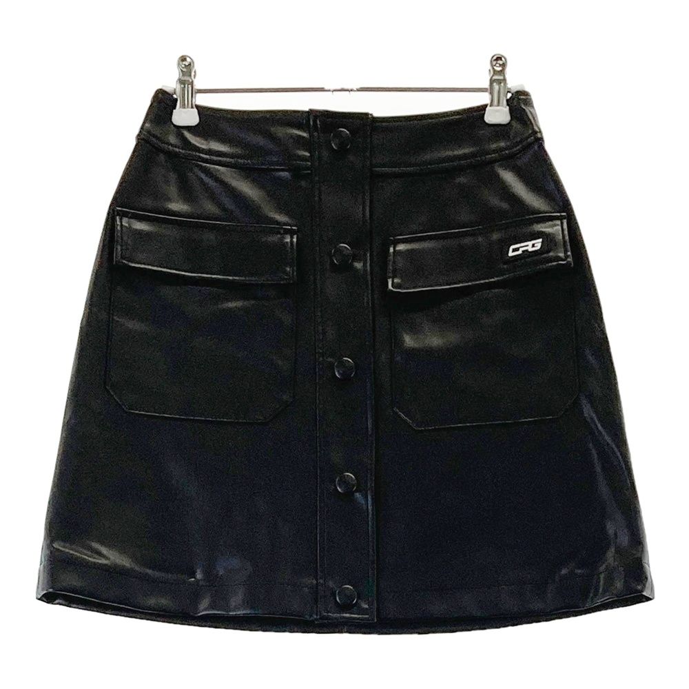 サイズ 2 CPG GOLF シーピージーゴルフ 裏起毛 フェイクレザー スカート ブラック系 240101528677 ゴルフウェア レディース ストスト