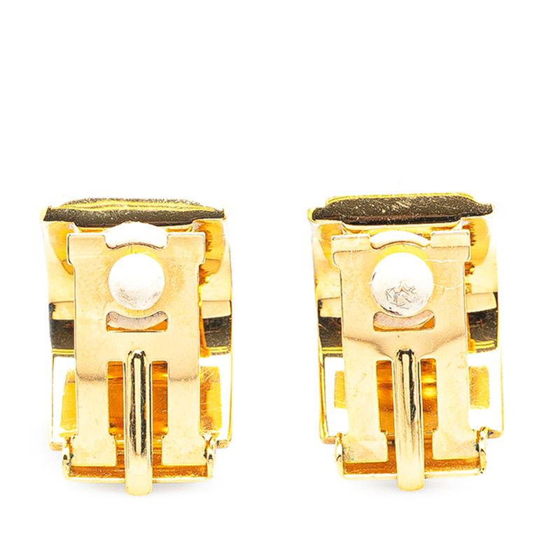 エルメス エマイユ 七宝焼き ゴールド グリーン メッキ レディース  