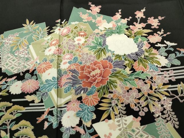 平和屋着物□上質な小紋 立波飛鶴枝梅文 金彩 逸品 未使用