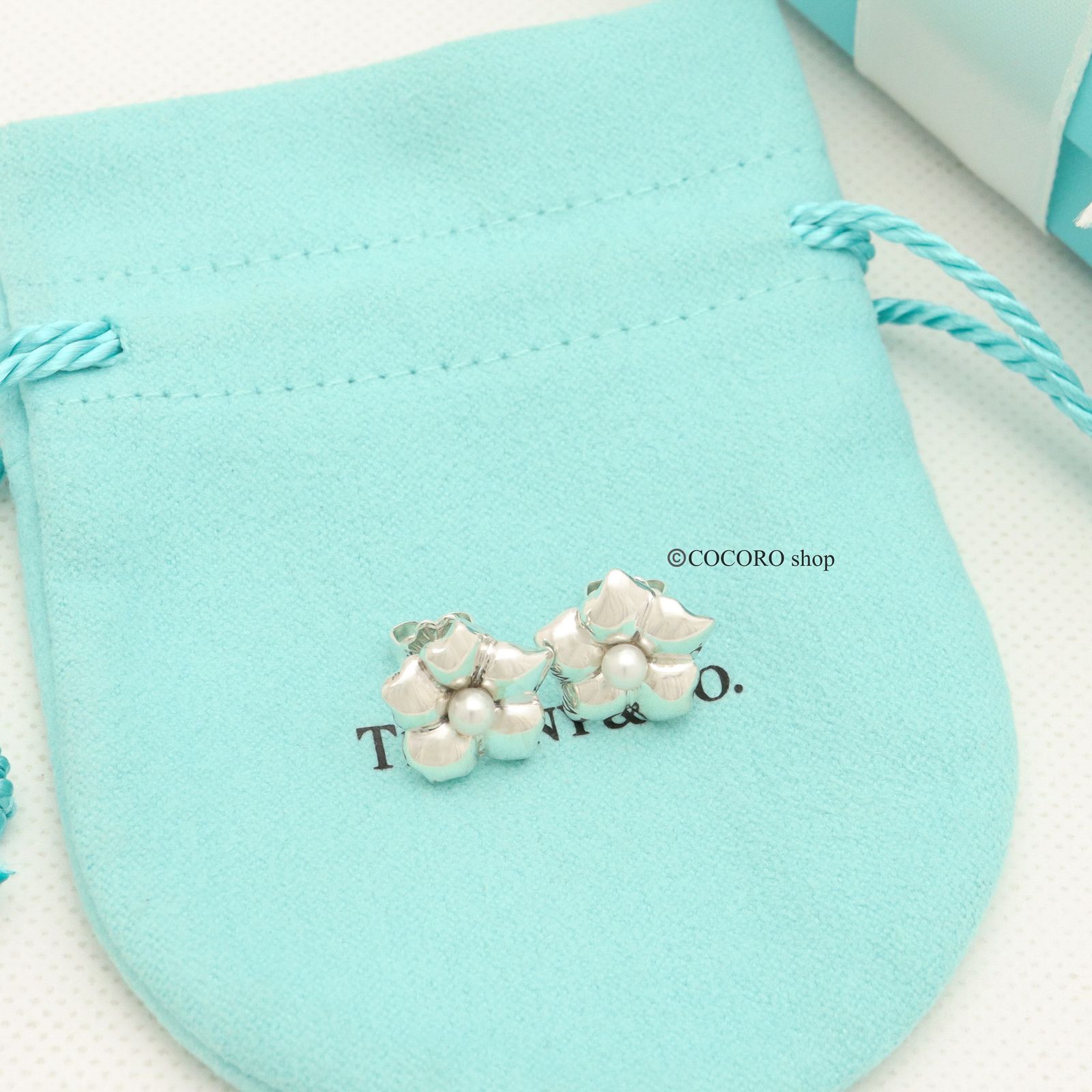 美品】ティファニー TIFFANY&Co. フラワー パール ピアス AG925