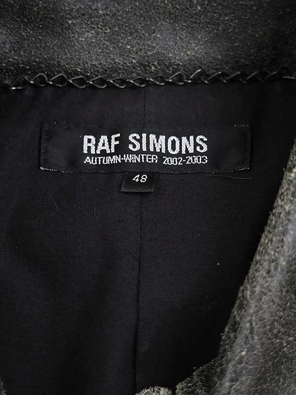 RAF SIMONS ラフシモンズ 2002AW Virginia Creeper Lether Coat レザー