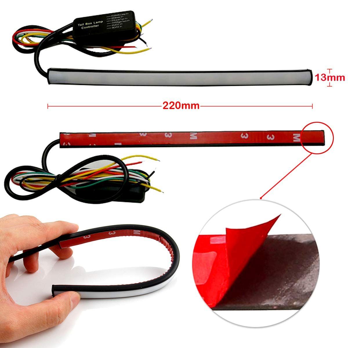 新着商品】バイク led テープ 12V ストロボ レインボー