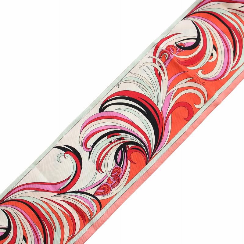 エミリオプッチ EMILIO PUCCI スキニースカーフ ストール 絹