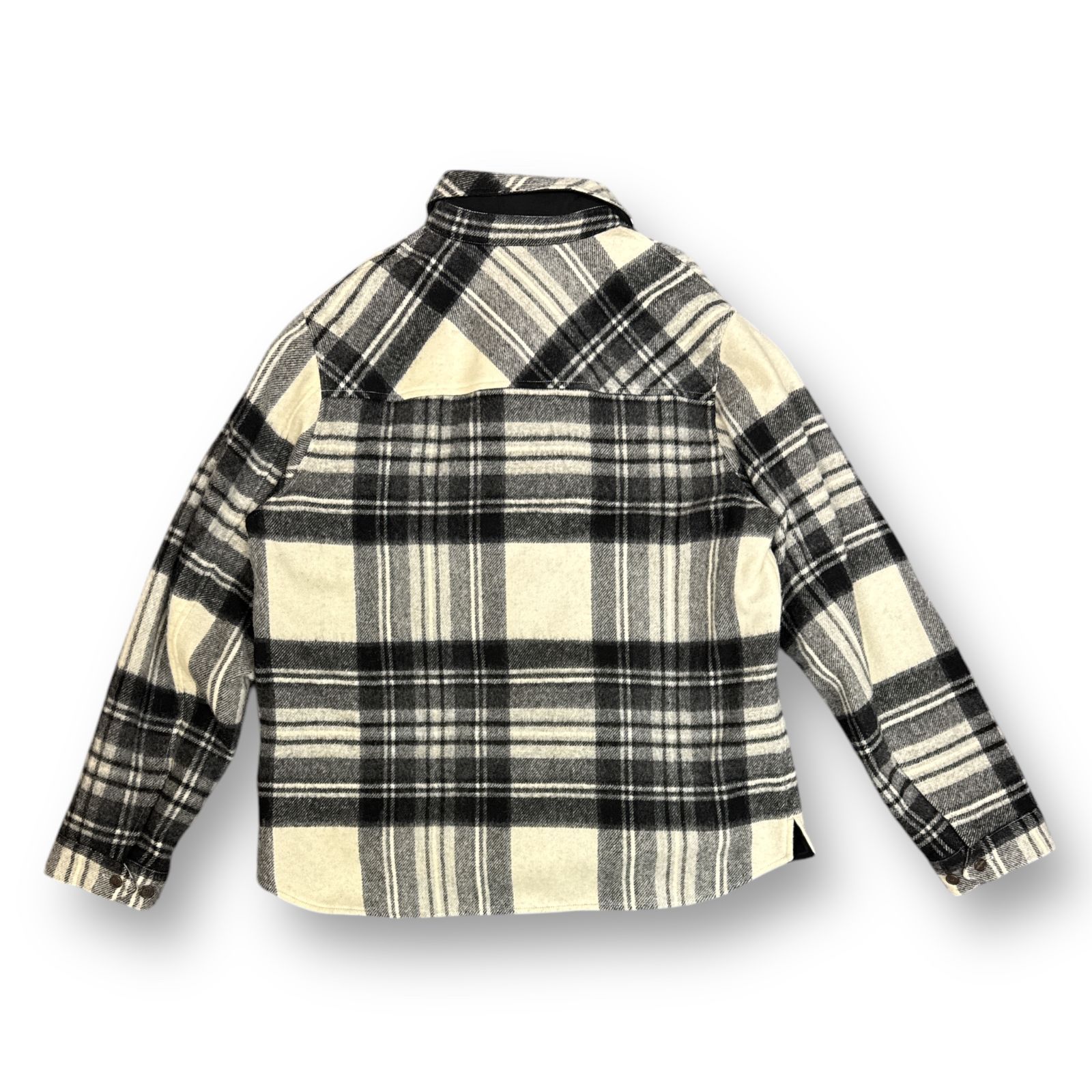 WE11DONE Grey Wool Plaid Anorak Jacket ハーフジップチェック