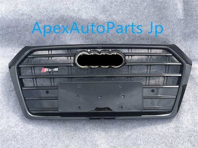 アウディQ5L用SQ5スタイルフロントグリル 2018-2020年モデル Q5L アップグレードSQ5フロントグリル ラジエーターカバー エンブレム付き