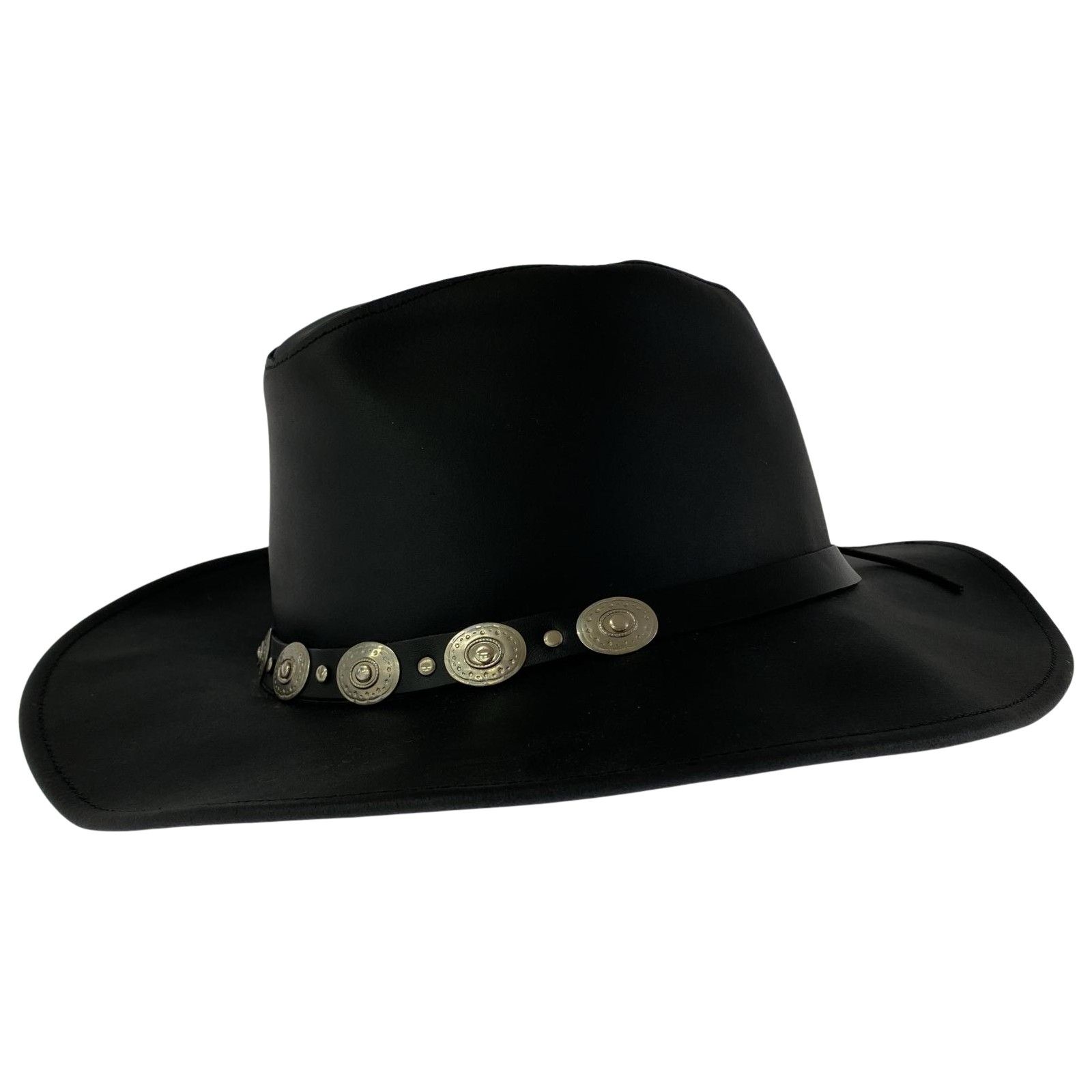 HENSCHEL HAT ヘンシェルハット レザーハット sizeX-LARGE|ブラック