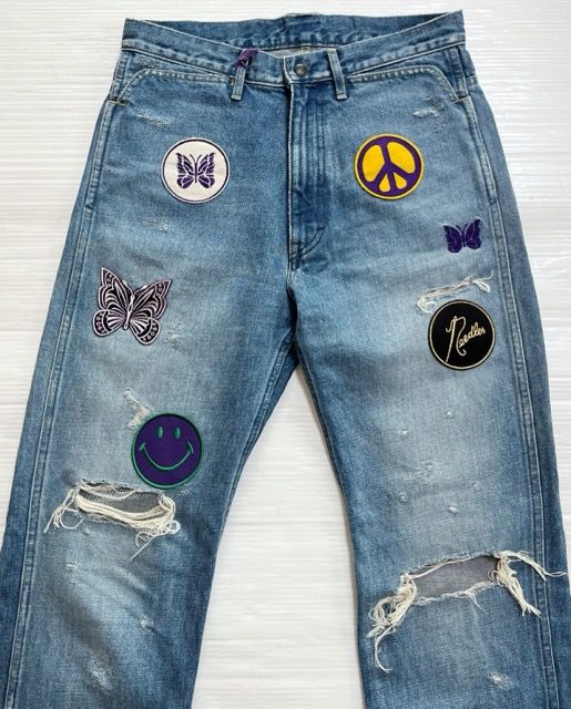 Needles(ニードルズ) KP139  ASSORTED PATCHES STRAIGHT JEAN パッチ デニムパンツ ジーンズ【A31478-007】