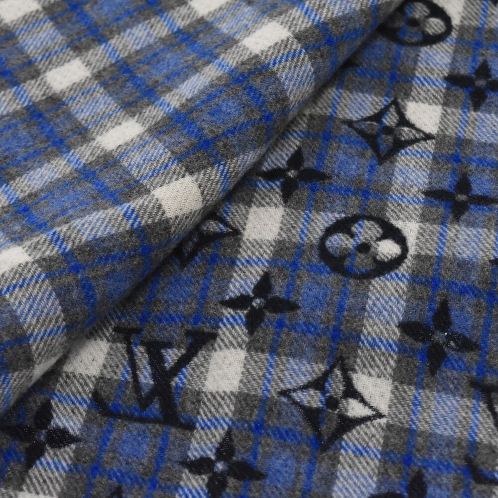 LOUIS VUITTON ネイビー チェック マフラー LOUIS VUITTON ネイビー チェックマフラー 【公式通販】