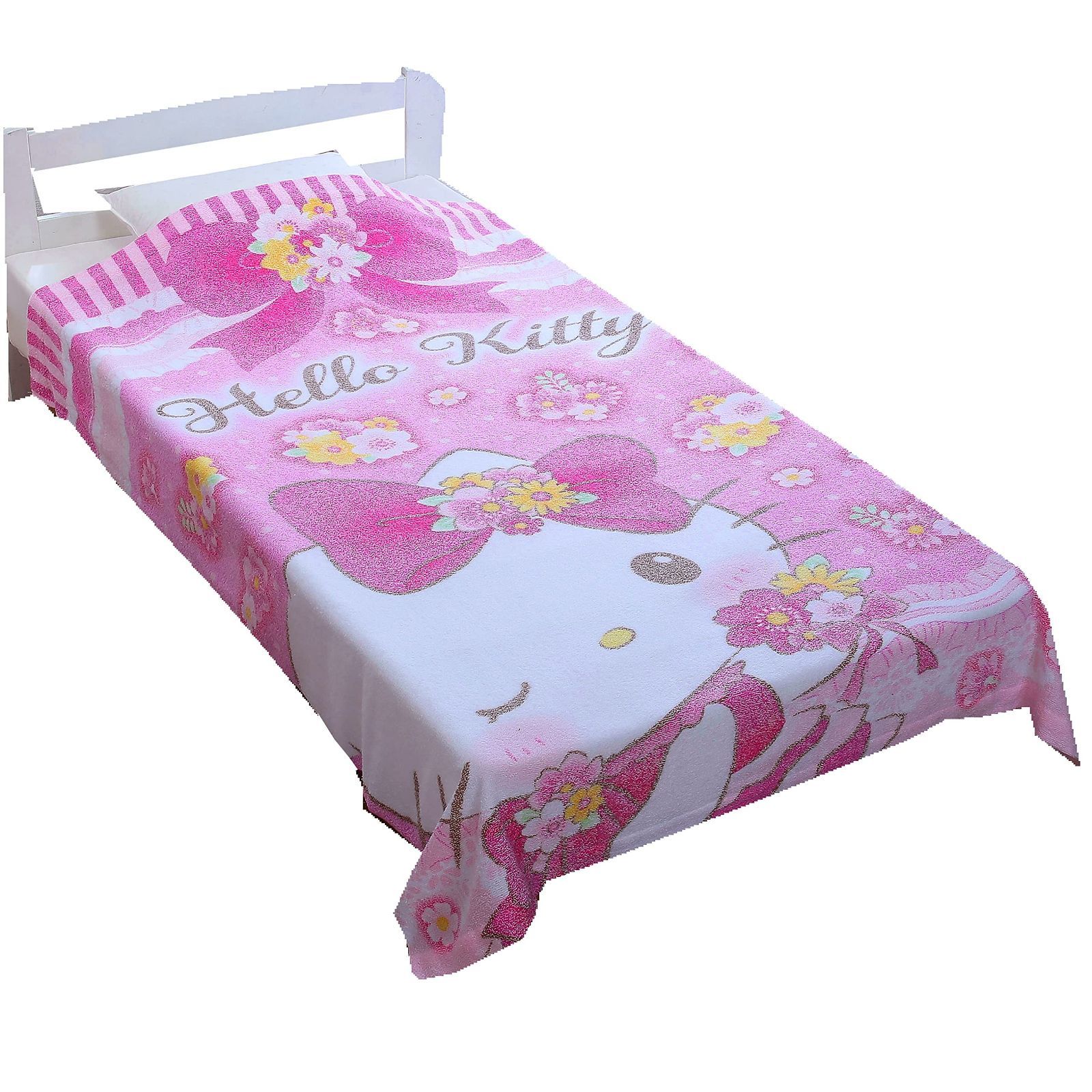 【人気商品】タオルケット 140×190cm（シングルサイズ） ハローキティ (フラワーウィンク)（72-0066）