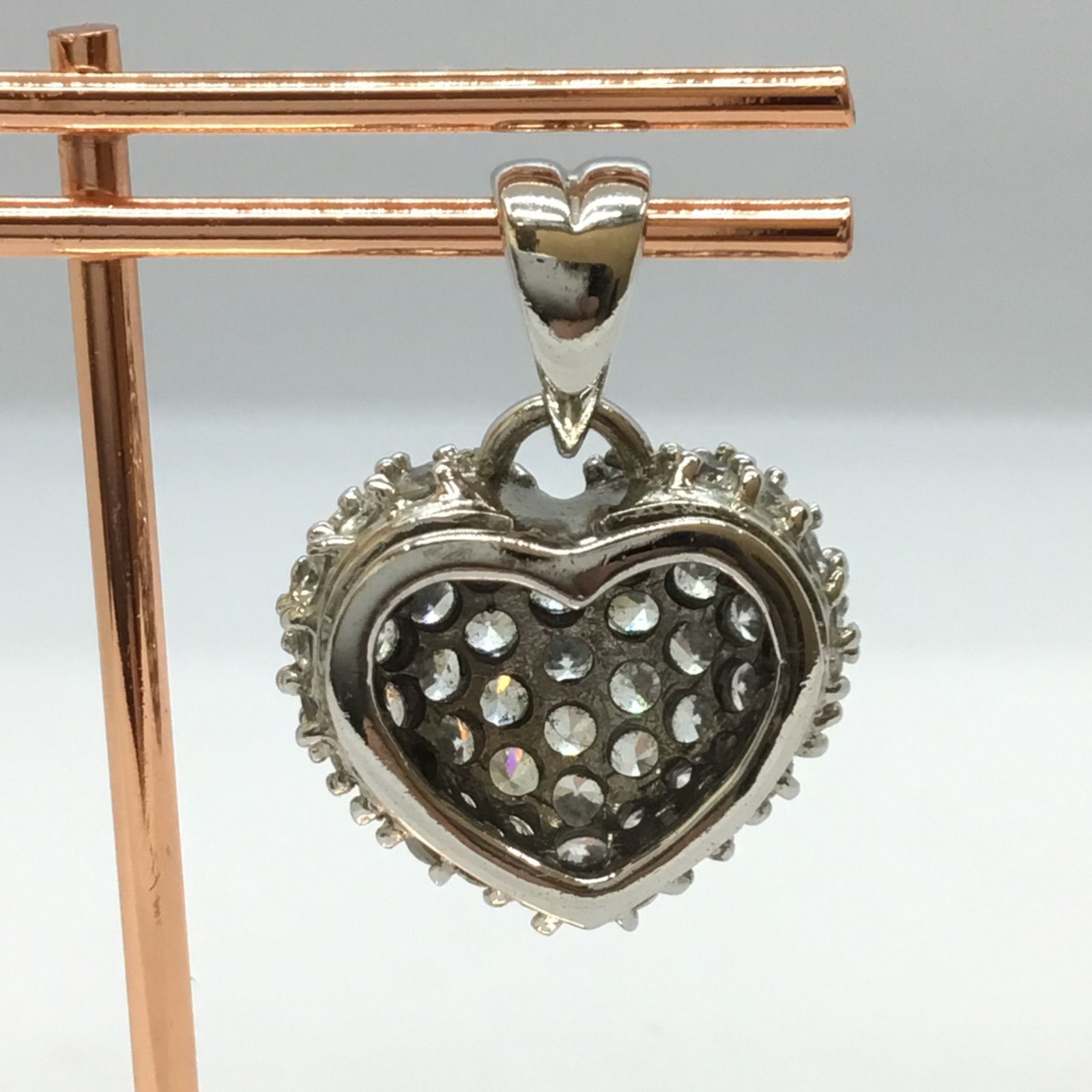 ◇美品 CZダイヤ 💎 ハート ペンダントトップ ／ シルバー925