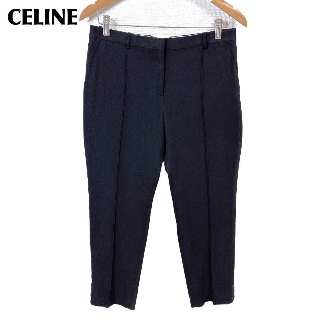 セリーヌ レディースパンツ センタープレス 36 無地 ブラック