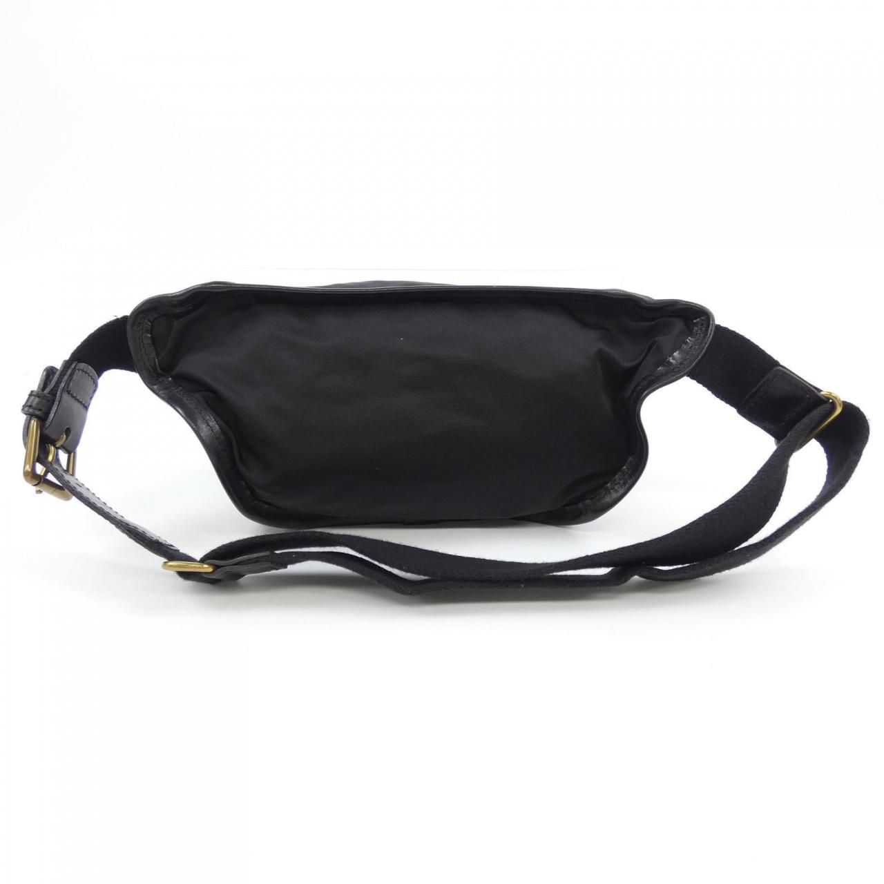美品✨Felisi ボディバッグ 218 ウエストポーチ 一部レザー ブラック フェリージ Felisi 218 ナイロン × レザー ウエスト ポーチ クロス