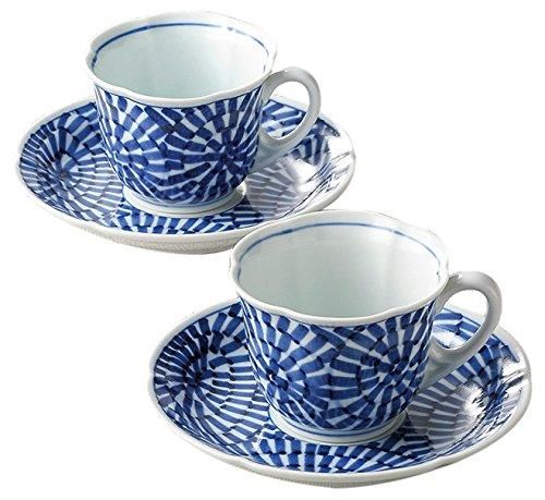 【新品・4営業日で発送】不二商店 林千作 タコ唐草絵(手描) 珈琲碗皿2客揃 007-243M