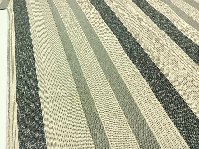 平和屋着物▽本塩沢　単衣　麻の葉間道　ますいわ屋扱い　正絹　逸品　AABB4491jh 平和屋着物▽本塩沢 単衣 麻の葉間道 ますいわ屋扱い 正絹