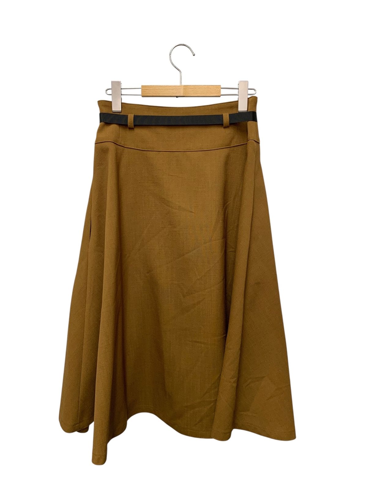 エムズグレイシー 花ボタン付きフ ー 517325 スカート 38 ブラウン ITLRVQKYDU90