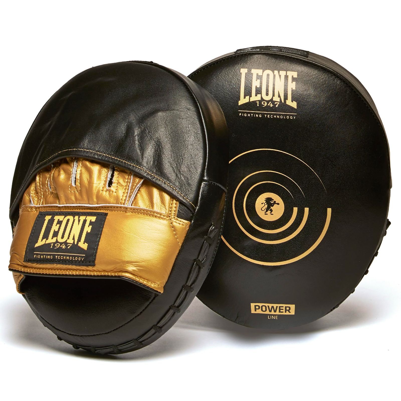 人気商品 ボクシング 格闘技 トレーニング パンチミット POWER 1947 LINE PUNCH MITTS バッファローレザー LEONE 面ファスナー固定なし ブラック ワンサイズ GM411 正規品