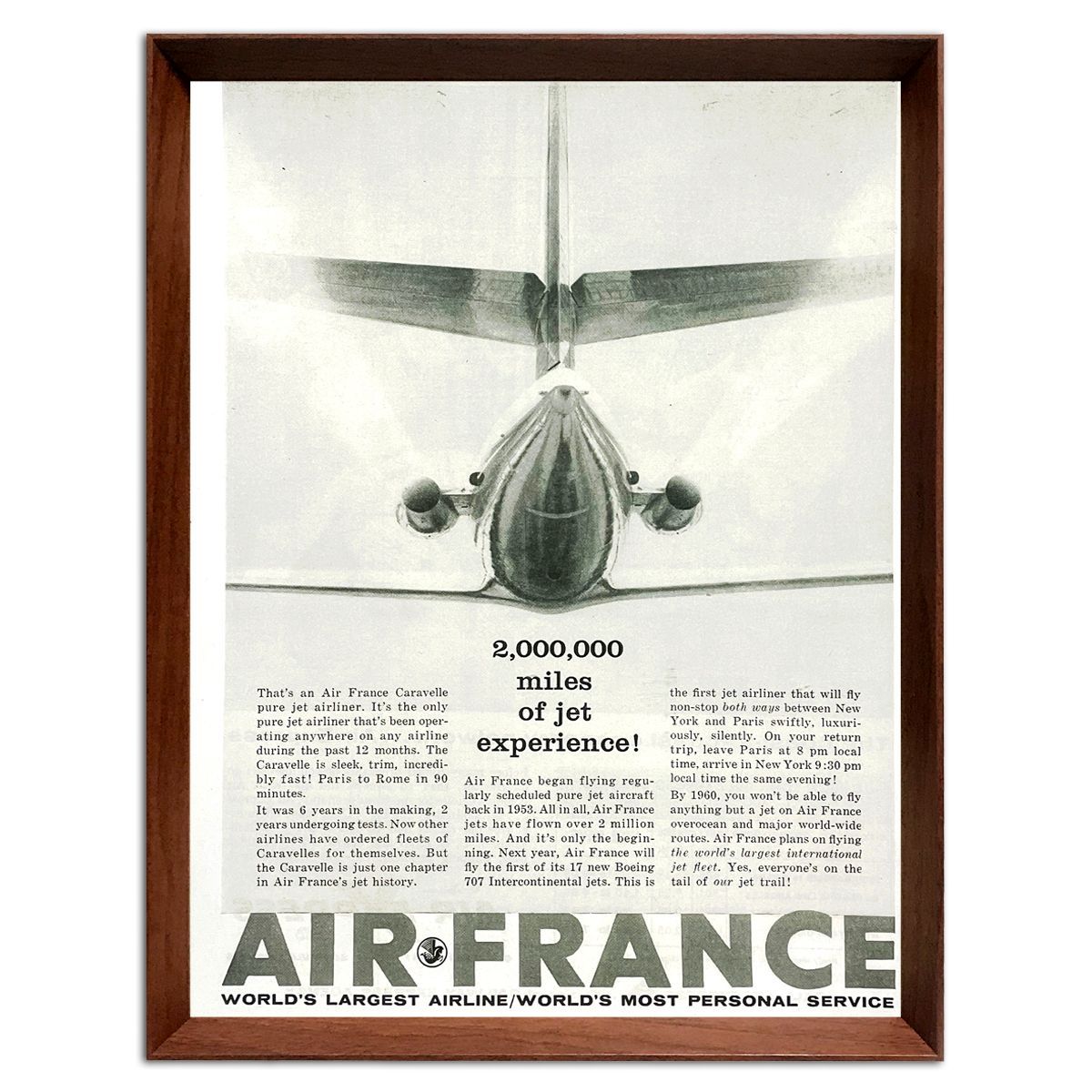 エールフランス 1950年代 フランス ヴィンテージ 雑誌 広告 額付